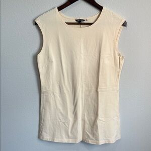 Nic & Zoe Cream Cotton Sleeveless Top Size M